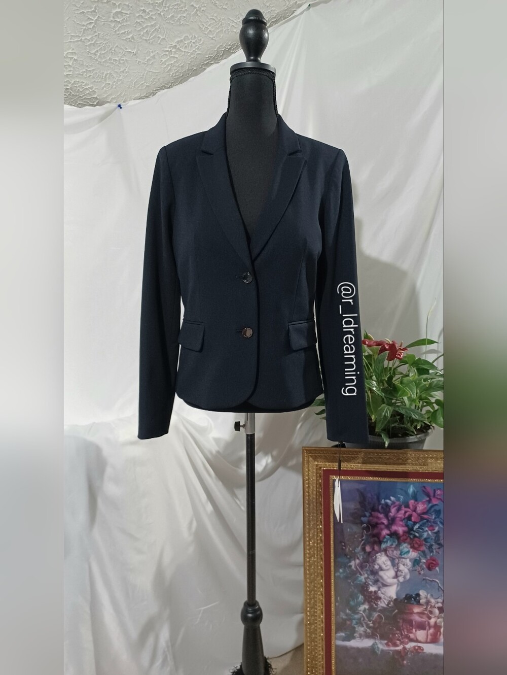 NWT Calvin Klein Classic Navy Women's Blazer Two-Button Tailored Jacket Size 8P
